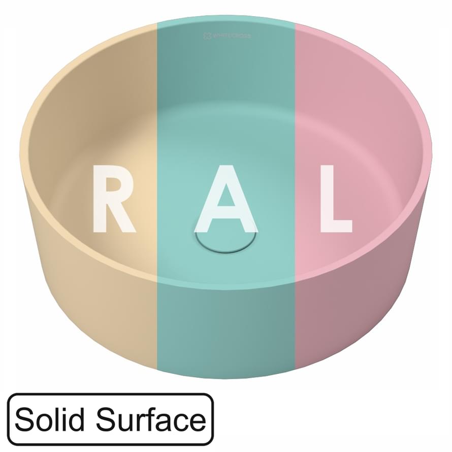 Плитка Whitecross Раковины Раковина накладная AGATE D405 мм искусственный камень RAL матовый  поверхность матовая