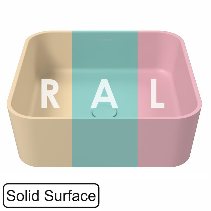 Плитка Whitecross Раковины Раковина накладная GARNET 405х405 мм искусственный камень RAL матовый  поверхность матовая