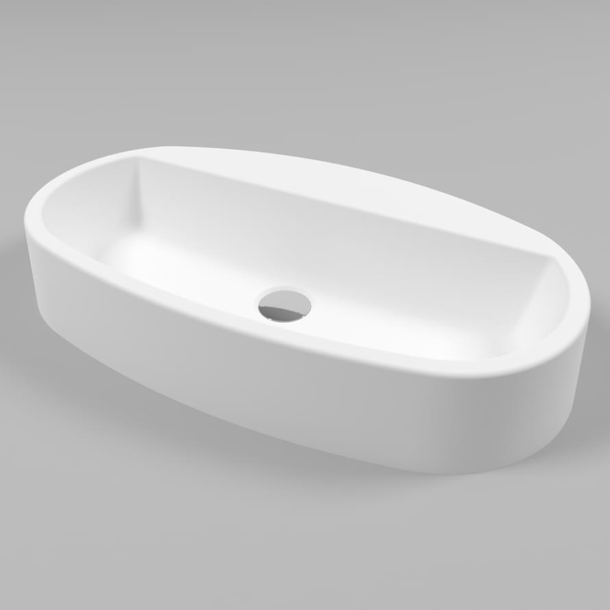 Плитка Whitecross Раковины Раковина накладная OBSIDIAN 650x370 мм искусственный камень белый матовый  поверхность матовая