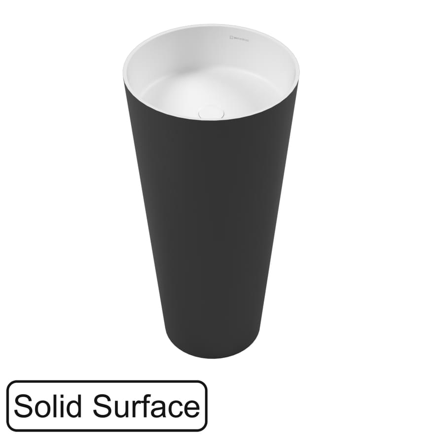 Плитка Whitecross Раковины Раковина напольная AIR D405 мм искусственный камень черный/белый матовый  поверхность матовая