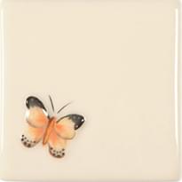 Плитка Winchester Classic Copper Butterfly On Off White 10.5x10.5 см, поверхность глянец, рельефная