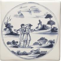 Плитка Winchester Classic Delft Figures In A Landscape Couple With Basket 12.7x12.7 см, поверхность глянец