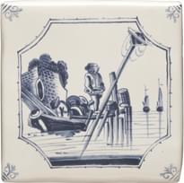 Плитка Winchester Classic Delft River Scenes Fisherman 12.7x12.7 см, поверхность глянец