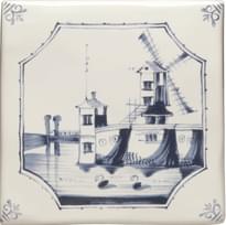 Плитка Winchester Classic Delft River Scenes Windmill 12.7x12.7 см, поверхность глянец