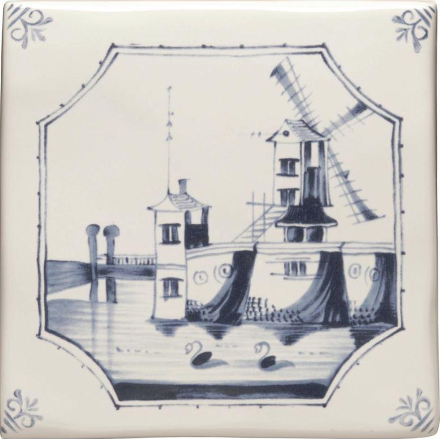 Winchester Classic Delft River Scenes Windmill 12.7x12.7