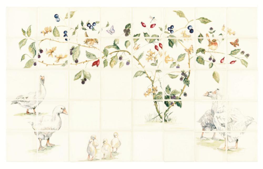 Winchester Classic Flock Of Geese Colour On Off White 63.5x101.6