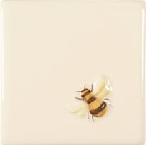 Плитка Winchester Classic Napoleon Bee On Off White 10.5x10.5 см, поверхность глянец, рельефная