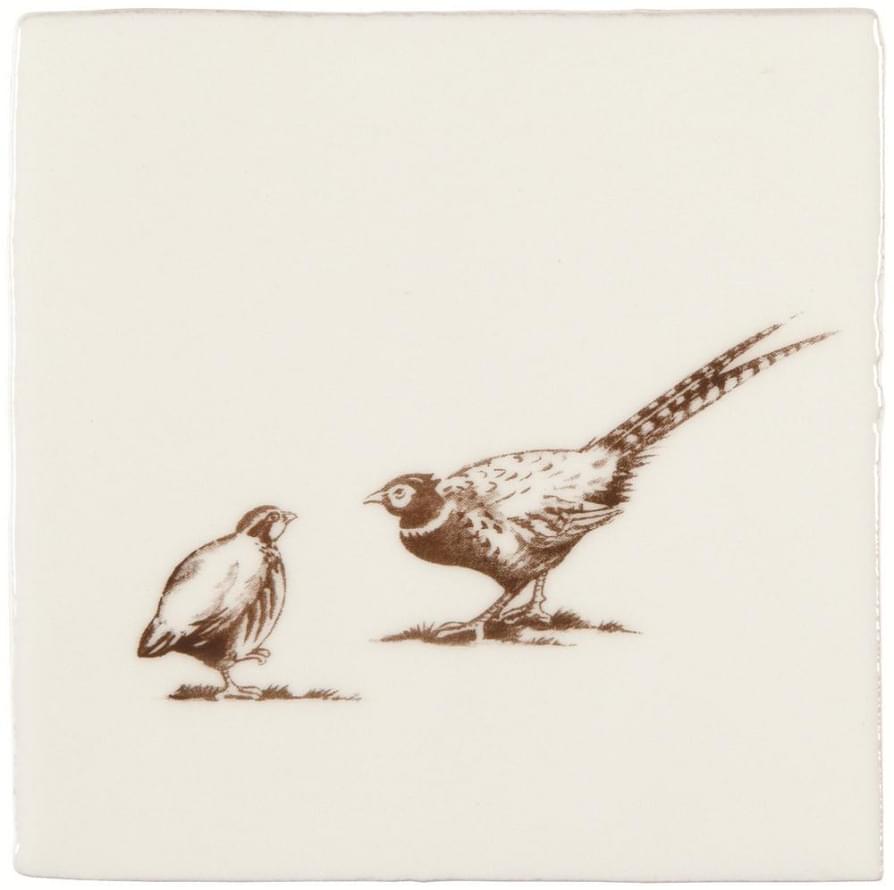 Winchester Residence Brace Of Pheasant Sepia On Papyrus 13x13