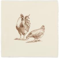 Плитка Winchester Residence Brood Of Chickens Sepia On Palomino 13x13 см, поверхность глянец