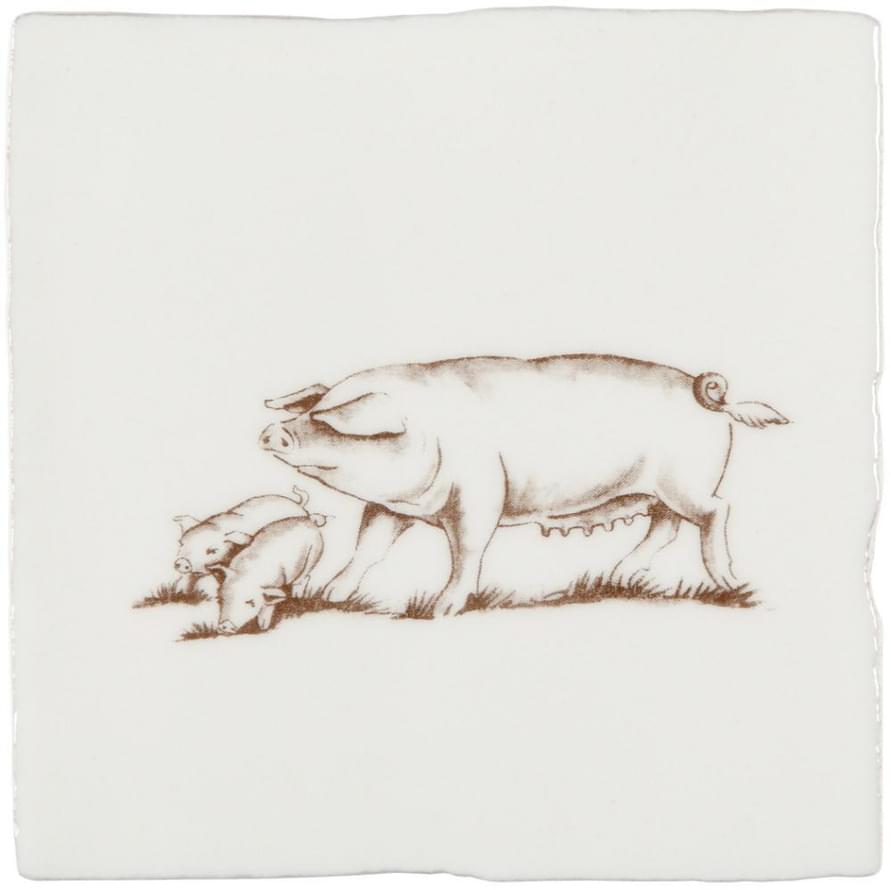 Winchester Residence Litter Of Pigs Sepia On Papyrus 13x13