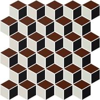 Плитка Winckelmans Mosaic Special Shapes Trompe L-Oeil Diamond-3 27.5x28.5 см, поверхность матовая