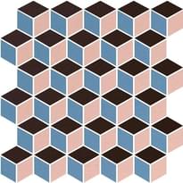 Плитка Winckelmans Mosaic Special Shapes Trompe L-Oeil Diamond-4 27.5x28.5 см, поверхность матовая