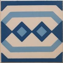 Плитка Winckelmans Simple Colors Decors Encaustic Enc 21F White D.Blue-L.Blue 10x10 см, поверхность матовая
