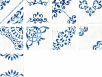 Плитка Wow Blanc Et Bleu Antique Decor Mix 18.5x18.5 см, поверхность матовая