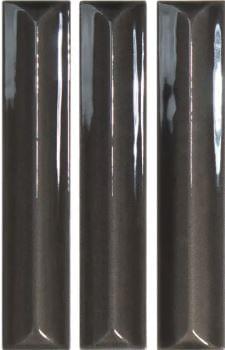 Плитка Wow Nouvelle Vague Charcoal Gloss 3x16 см, поверхность глянец, рельефная