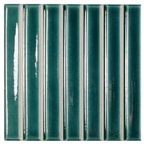 Плитка Wow Sweet Bars Teal Gloss 11.6x11.6 см, поверхность глянец, рельефная