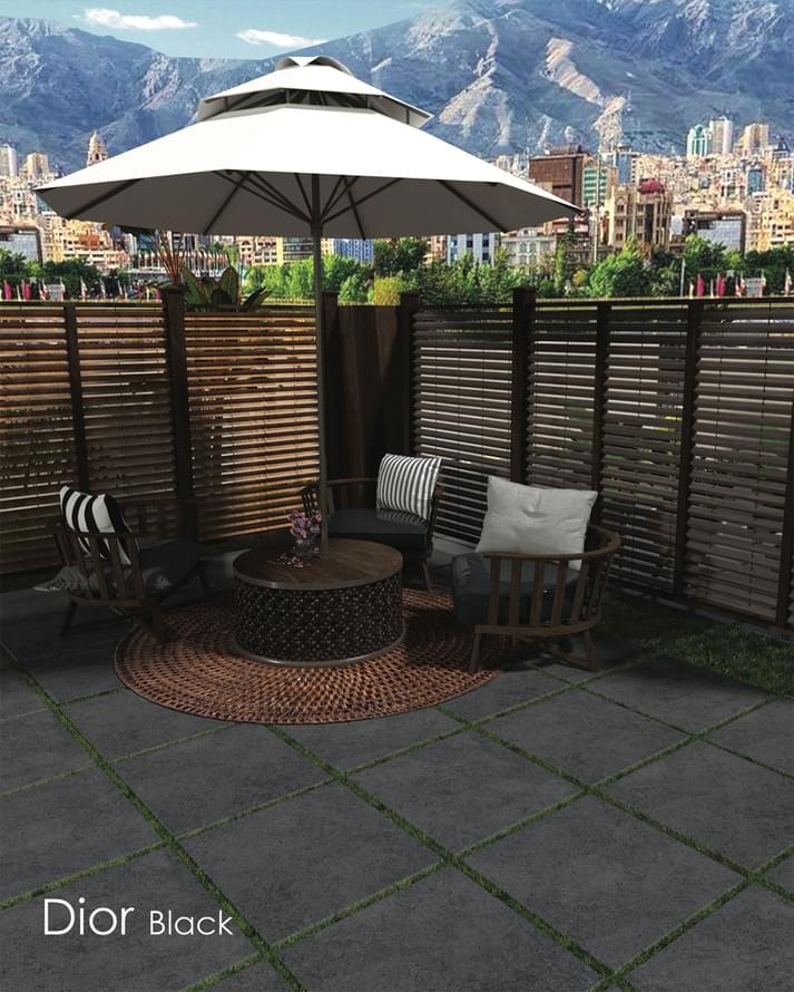 Плитка КП Outdoor Dior Black 60x120 см, поверхность матовая