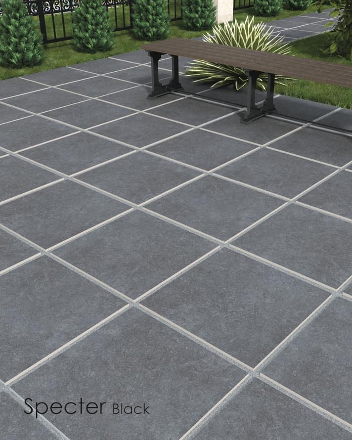Плитка КП Outdoor Specter Black 60x60 см, поверхность матовая