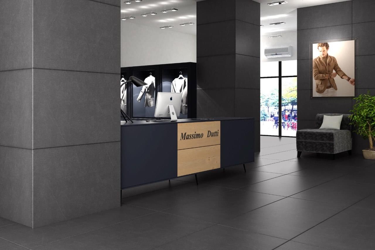 Плитка КП Porcelain Modena Black 60x120 см, поверхность матовая