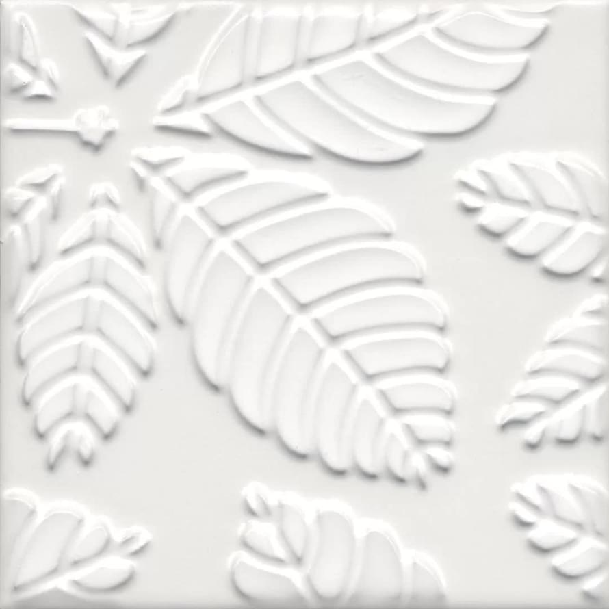 Плитка Керама Марацци Агдаль Декор 1 Белый Матовый Структура 15x15 см, поверхность матовая, рельефная