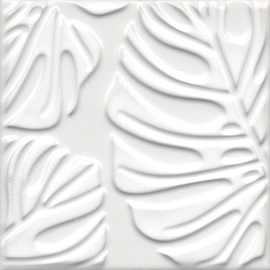 Плитка Керама Марацци Агдаль Декор 2 Белый Матовый Структура 15x15 см, поверхность матовая, рельефная