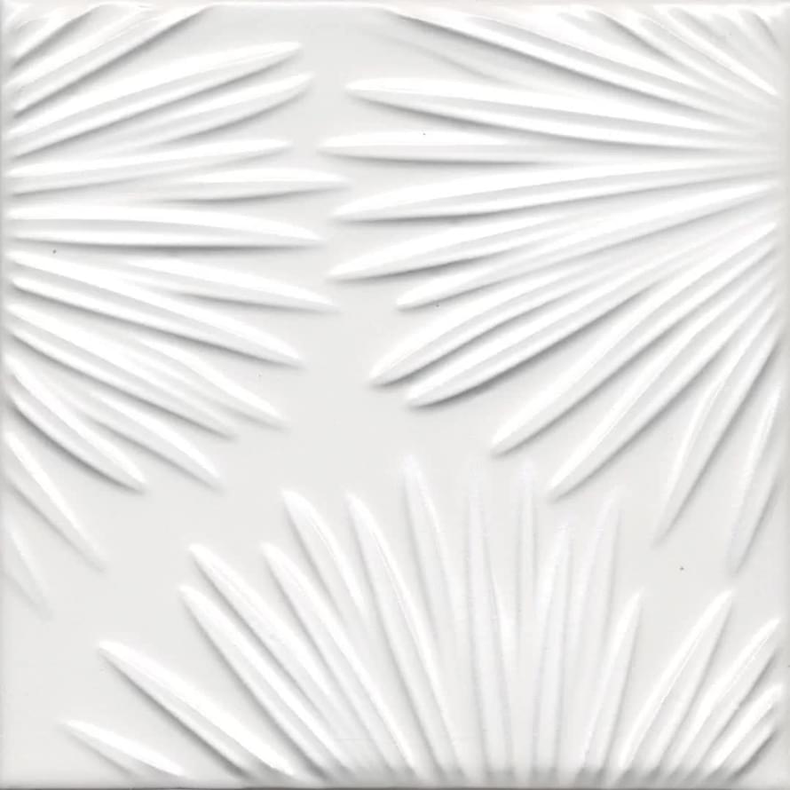 Плитка Керама Марацци Агдаль Декор 4 Белый Матовый Структура 15x15 см, поверхность матовая, рельефная