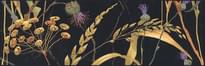 Плитка Керама Марацци Астория Бордюр Птицы Черный Обрезной 8x25 см, поверхность глянец