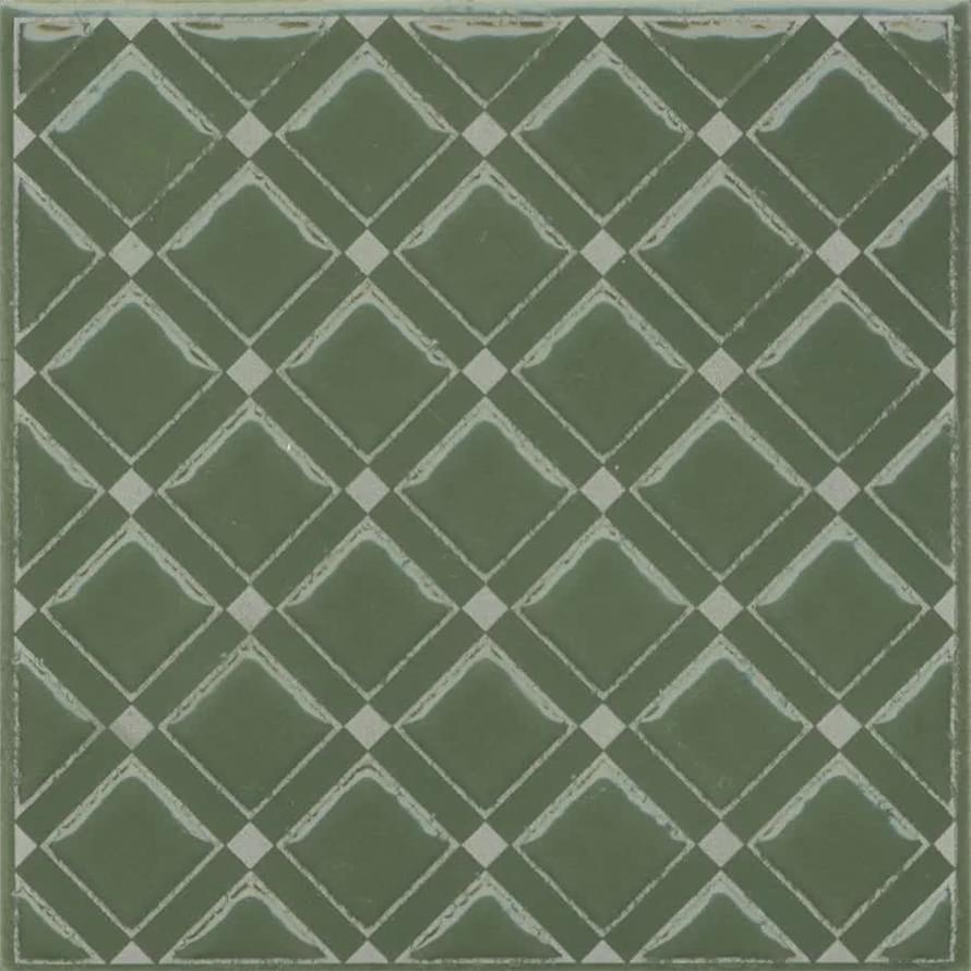 Плитка Керама Марацци Бахия Декор 1 Зелёный Глянцевый 9.8x9.8 см, поверхность глянец, рельефная