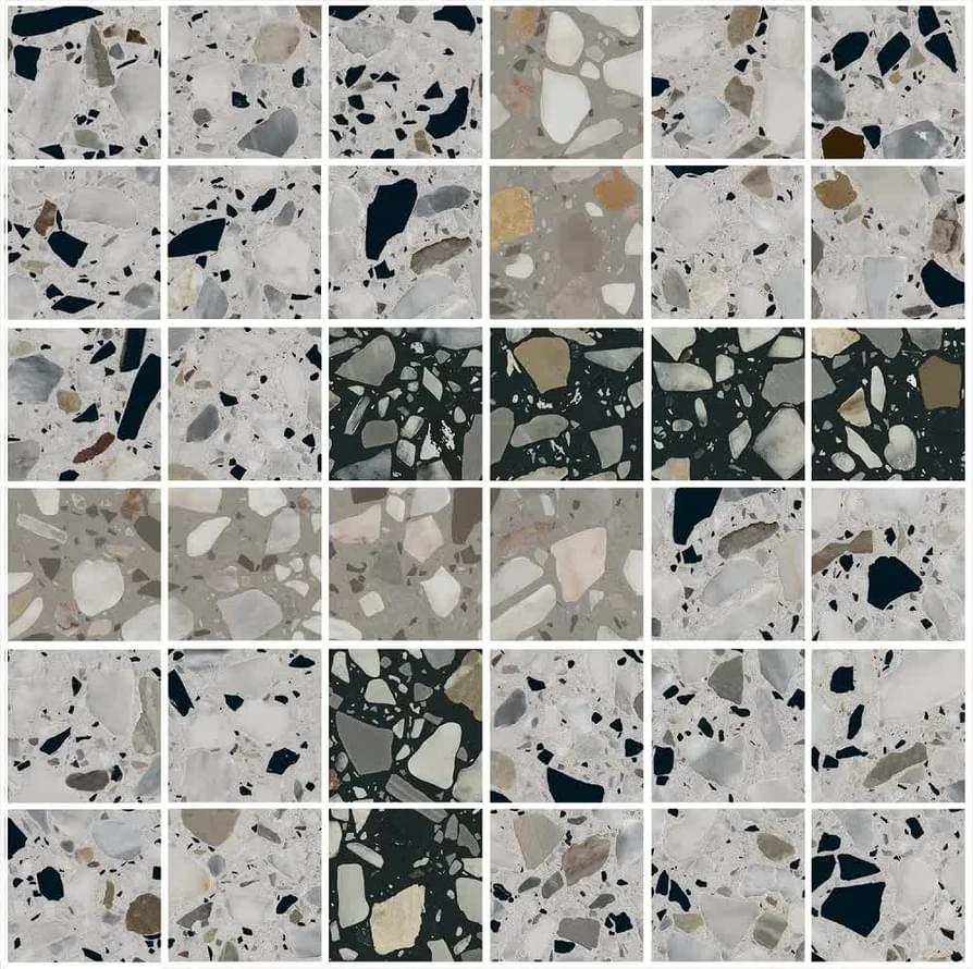 Плитка Керама Марацци Бричиола Декор 1 Мозаичный Лаппатированный 30x30 см, поверхность полированная, рельефная