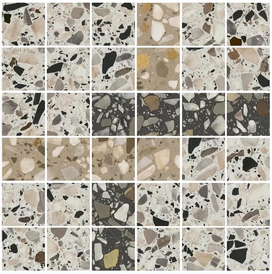 Плитка Керама Марацци Бричиола Декор 2 Мозаичный Лаппатированный 30x30 см, поверхность полированная, рельефная