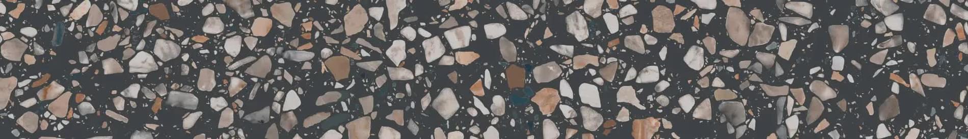 Плитка Керама Марацци Бричиола Плинтус Чёрный Матовый Обрезной 9.5x60 см, поверхность матовая