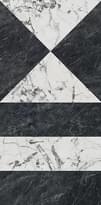 Плитка Керама Марацци Буонарроти Бьянко Неро Белый Чёрный Лаппатированный Обрезной 60x119.5 см, поверхность полированная