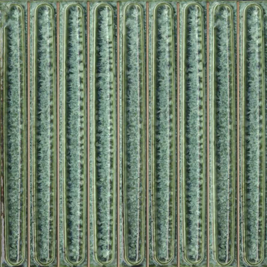 Плитка Керама Марацци Далия Декор Чипсет Зелёный Глянцевый 20x20 см, поверхность глянец, рельефная