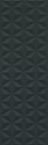 Плитка Керама Марацци Диагональ Черный Структура Обрезной 25x75 см, поверхность матовая