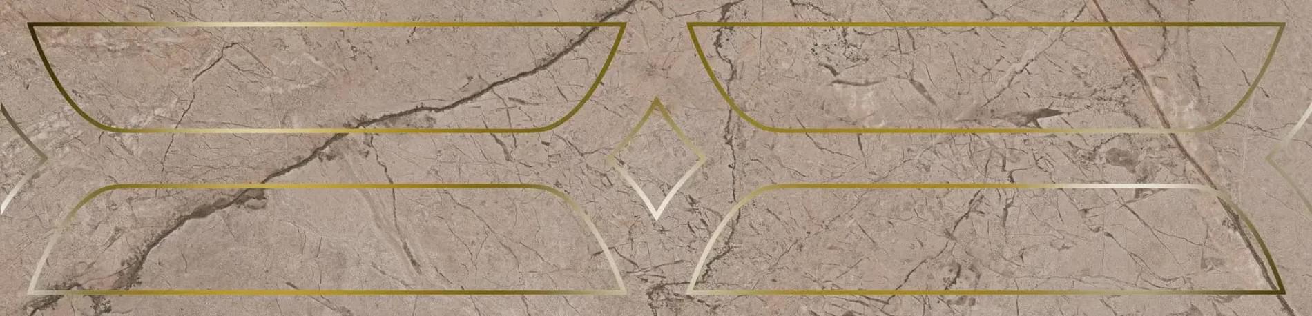 Плитка Керама Марацци Ифран Бордюр Бежевый Светлый Глянцевый Обрезной 14.5x60 см, поверхность глянец