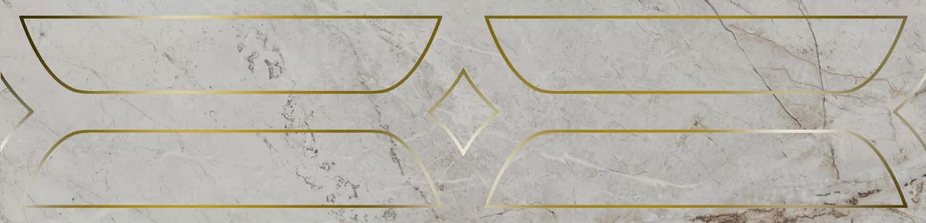 Плитка Керама Марацци Ифран Бордюр Серый Светлый Глянцевый Обрезной 15.5x61 см, поверхность глянец