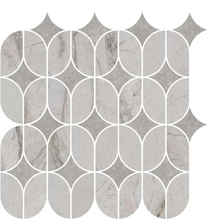 Плитка Керама Марацци Ифран Декор Наборный Серый Светлый Глянцевый Обрезной 32.5x30 см, поверхность глянец
