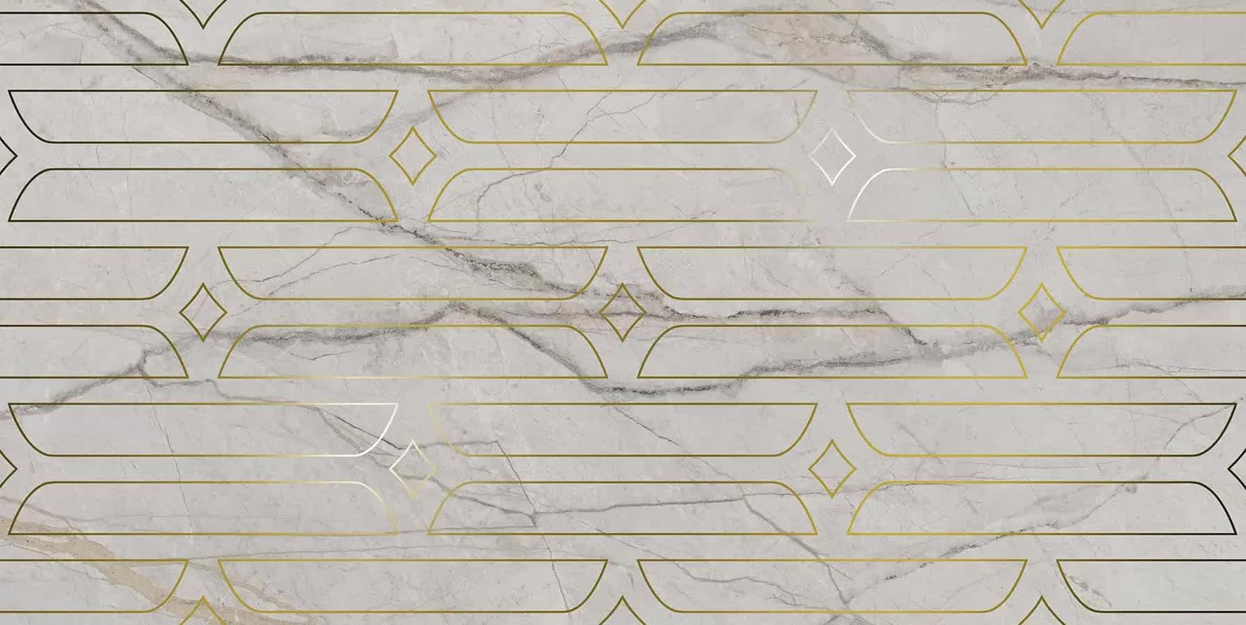 Плитка Керама Марацци Ифран Декор Серый Светлый Глянцевый Обрезной 60x119.5 см, поверхность глянец