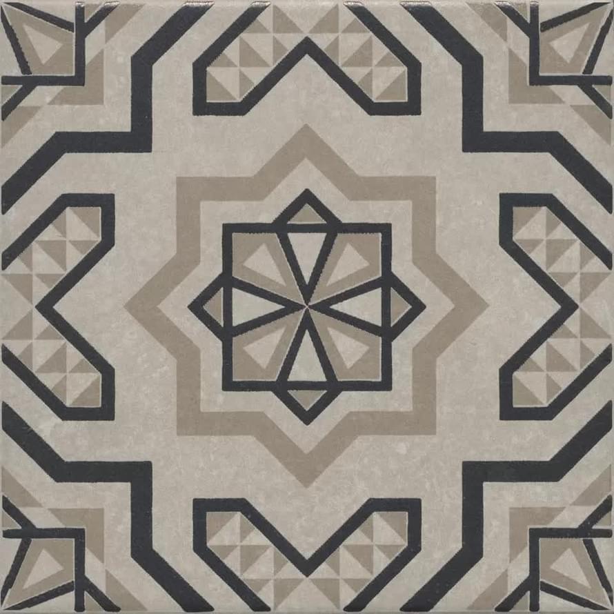 Плитка Керама Марацци Касабланка Декор Серый Светлый Матовый 20x20 см, поверхность матовая