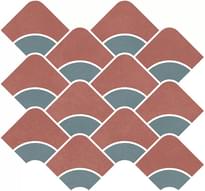 Плитка Керама Марацци Таделакт Декор Наборный Красный Бирюзовый Матовый Обрезной 30x28 см, поверхность матовая