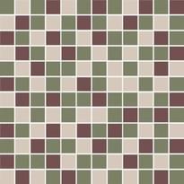 Плитка Керама Марацци Темари Декор Мозаичный Микс Зелёный Бордовый Бежевый Светлый Матовый 29.8x29.8 см, поверхность матовая