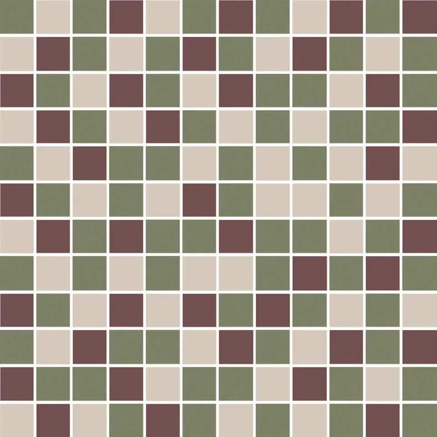 Плитка Керама Марацци Темари Декор Мозаичный Микс Зелёный Бордовый Бежевый Светлый Матовый 29.8x29.8 см, поверхность матовая
