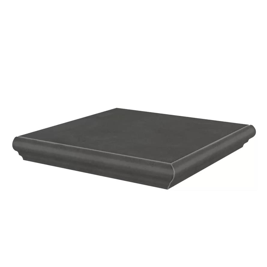 Плитка Керама Марацци Хадду Ступень Угловая Серый Тёмный Матовый 34x34 см, поверхность матовая