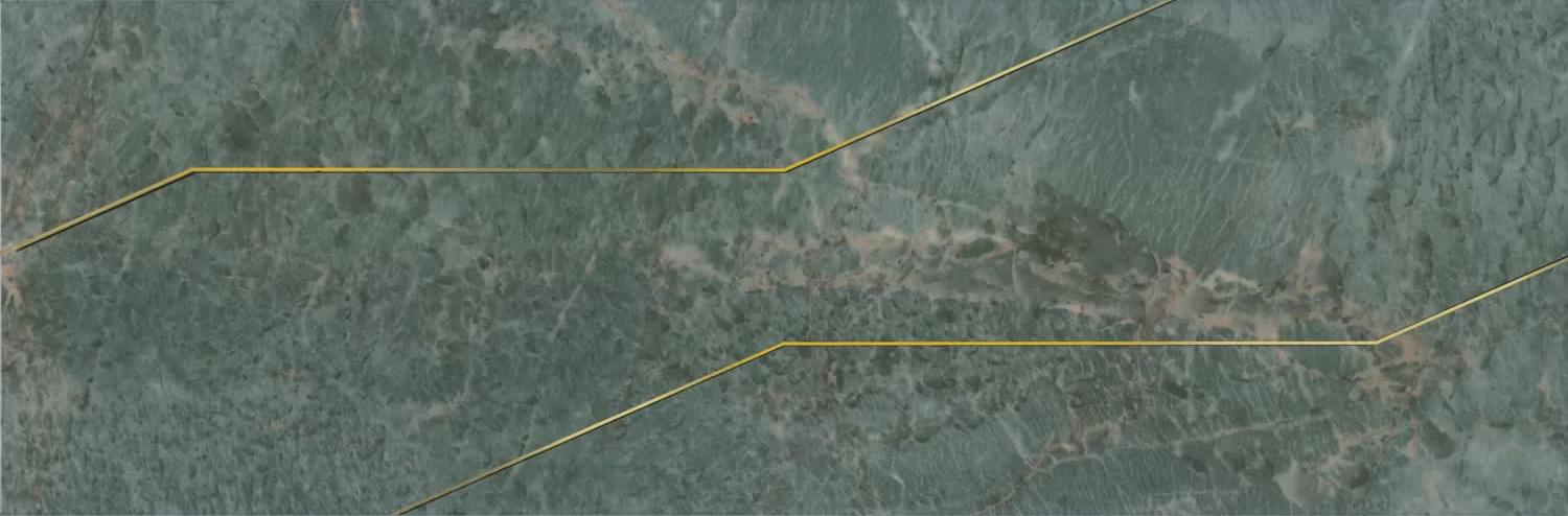 Плитка Керама Марацци Эвора Декор Зеленый Глянцевый Обрезной 30x89.5 см, поверхность глянец