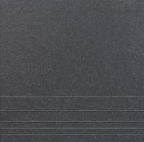 Плитка Уральский Гранит Ступени Черный Соль-Перец 30x30 см, поверхность матовая, рельефная
